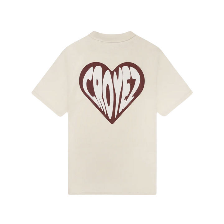 Puffed Heart T-Shirt - Off-White/Beige