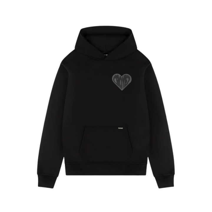 Puffed Heart Hoodie - Black