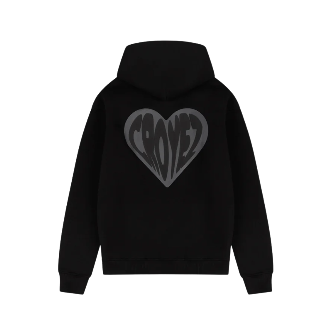 Puffed Heart Hoodie - Black