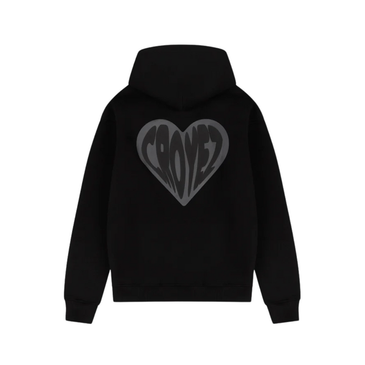 Puffed Heart Hoodie - Black