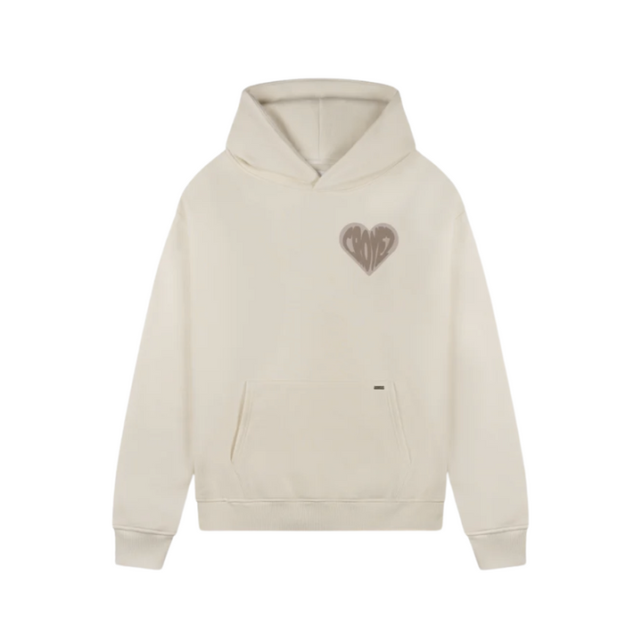 Puffed Heart Hoodie - White/Beige