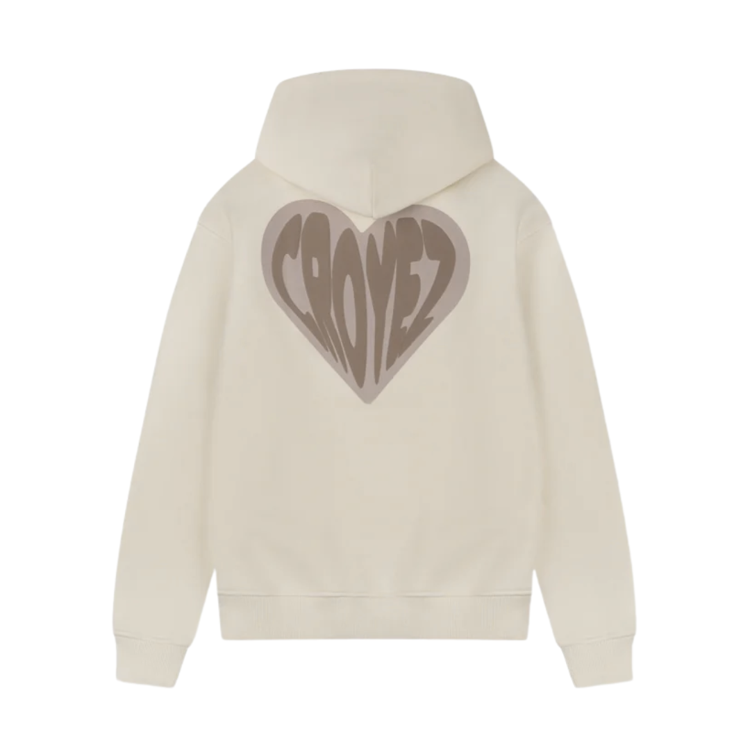 Puffed Heart Hoodie - White/Beige