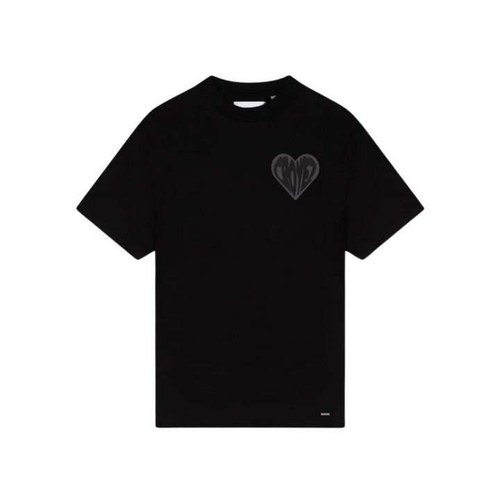 Puffed Heart T-Shirt - Black