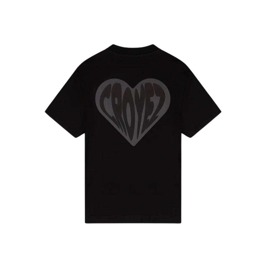 Puffed Heart T-Shirt - Black