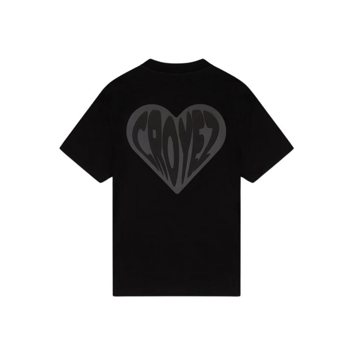 Puffed Heart T-Shirt - Black