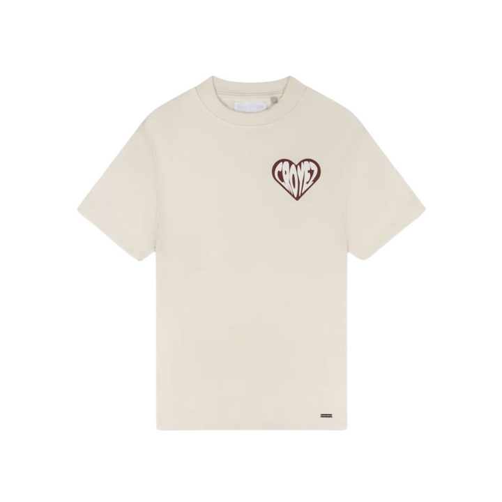 Puffed Heart T-Shirt - Off-White/Beige