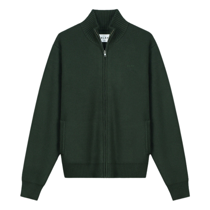 Knitted Zip Up Cardigan - Sacramento Green