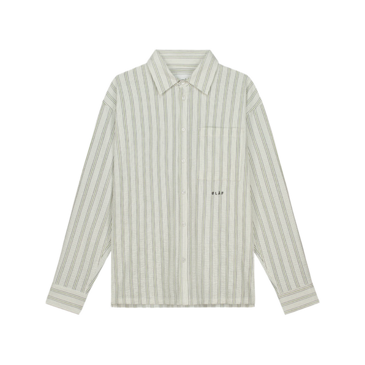 Seersucker Boxy Shirt - Green Stripe