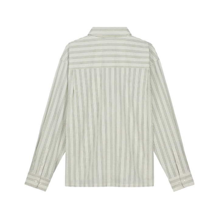 Seersucker Boxy Shirt - Green Stripe