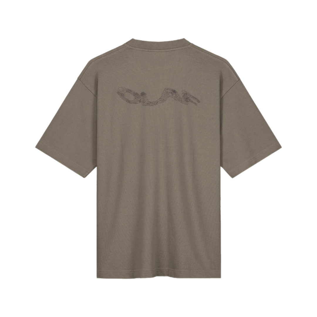 Wavy Drift Embro Tee - Cedar Brown