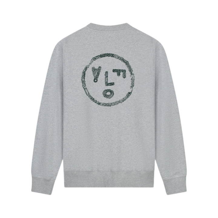 Scribble Face Crewneck - Heather Grey