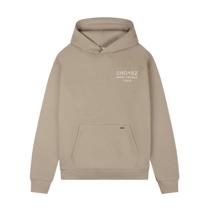 Gallery Grunge Hoodie - Beige/White