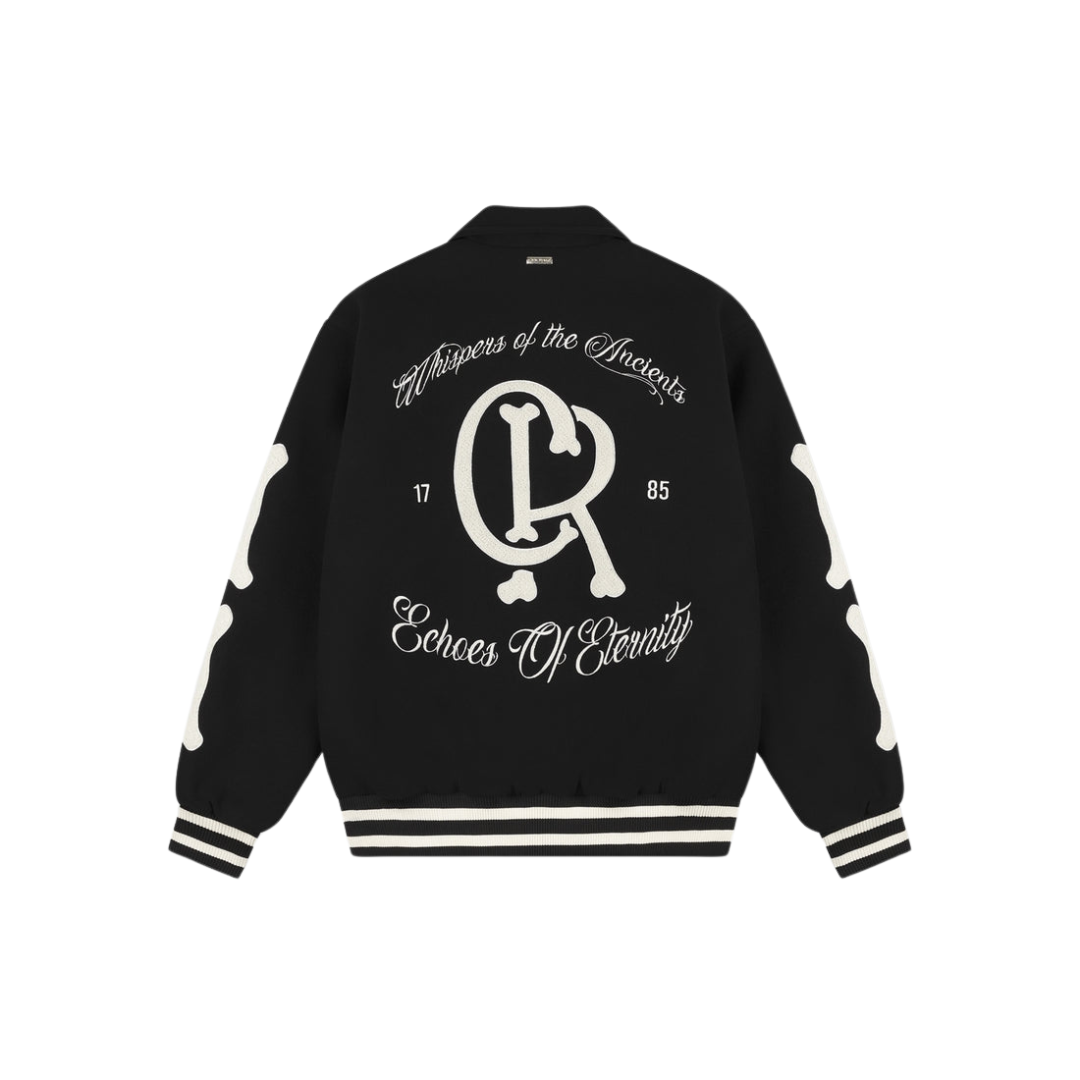 Echoes Of Eternity Varsity Jacket - Black/Off White