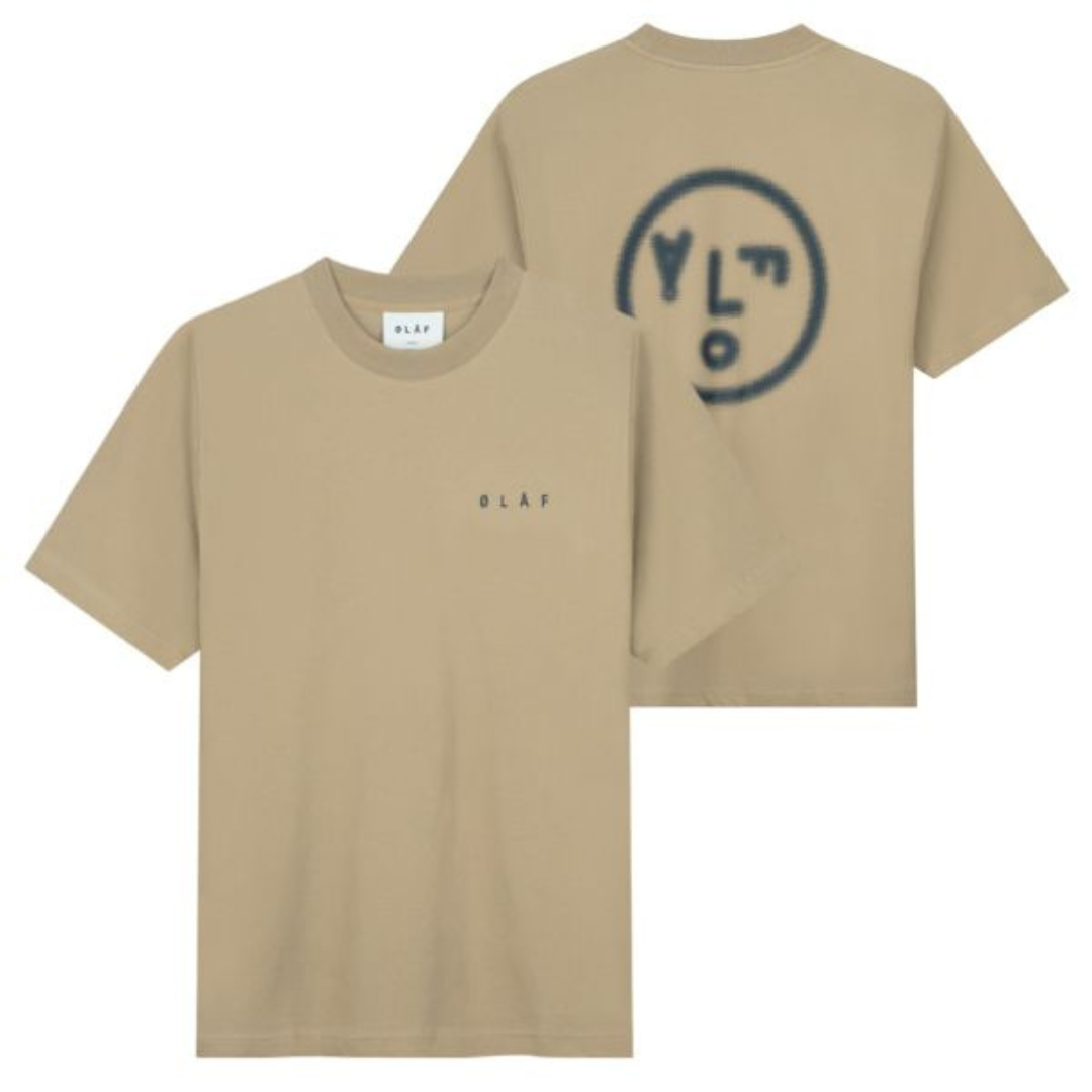 Pixelated Face Tee - Tan