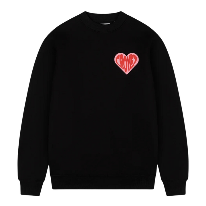 Puffed Heart Sweater - Black