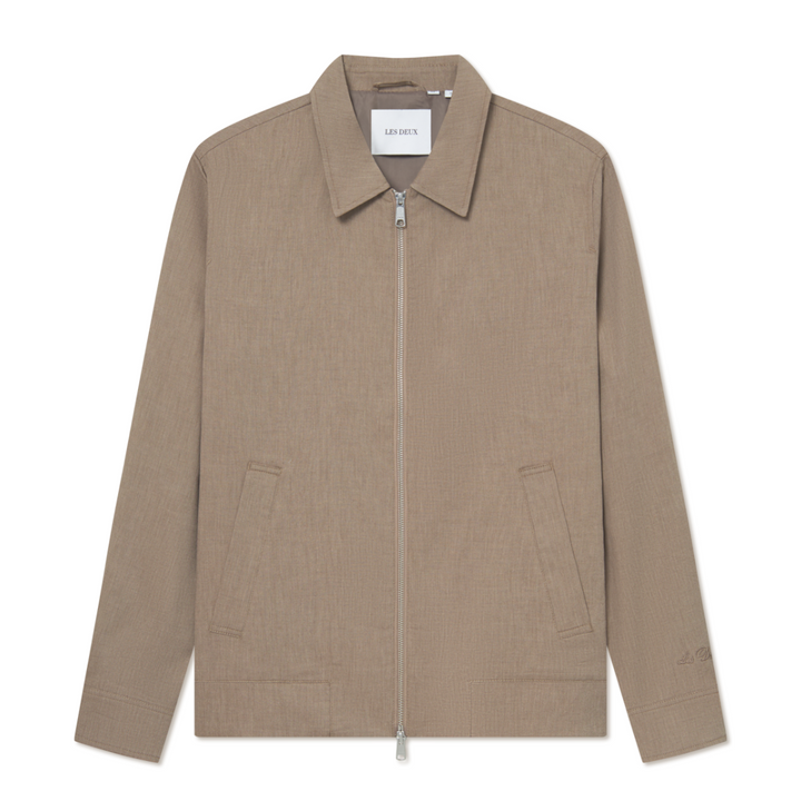 Como Slub Coach Bomber Jacket - Walnut